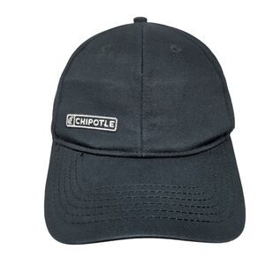 Chipotle Strapback Hat Black OSFM Adjustable Embroidered Solid 6 Panel